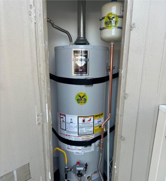 Hot Water Heater With Bow Tie Sticker Hot Water Heater With Bow Tie Sticker